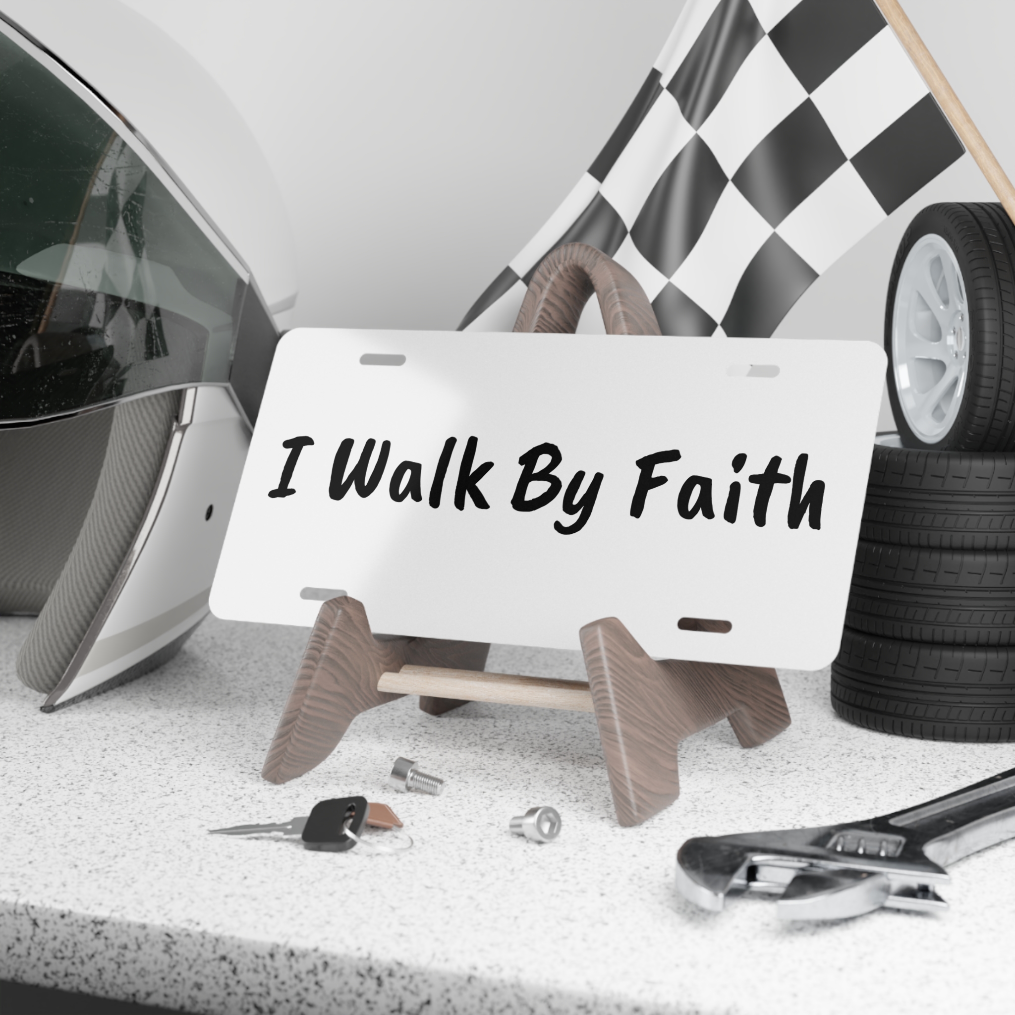 I Walk By Faith Vanity Plate - Image 4