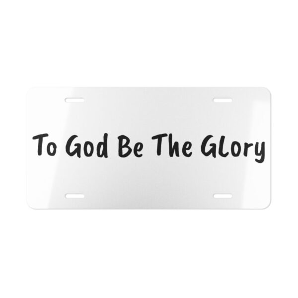 To God Be The Glory Vanity Plate